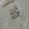 Par de Grampos de Cabelo Prata Azul Estrela Laço Amor Grampo Lateral Grampo para Franja Senso de Design Acessórios de Cabelo para Mulheres