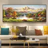 Pintura de Paisaje Sala de Estar Pintura Colgante Cornucopia Pared de Fondo del Sofá Pintura Decorativa Pintura al Óleo Pintada a Mano Mural de Paisaje Atmósfera de Alta Gama