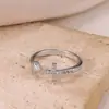 Comercio Exterior Más Vendido Anillo Abierto de Diamantes Cruzados Nicho Lujo Ligero Geométrico Amor Corazón de Melocotón Anillo de Gama Alta Venta al por Mayor
