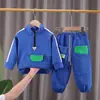 Traje Nuevo de Primavera y Otoño para Niños y Niñas Estilo Coreano de Moda Estilo Occidental Ropa Casual Infantil Traje Deportivo de Dos Piezas de Moda
