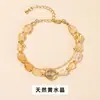 Coleção de Pulseiras de Cristal de Ágata Calcedônia Natural Jingdong Jewelry, Pulseira Simples Borboleta da Sorte, Atacado de Joias Masculinas e Femininas