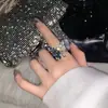 Anillo Súper Hada Mariposa Tridimensional Abierto Ajustable para Mujer, Anillo Minimalista de Moda de Lujo Ligero Nicho de Gama Alta para Dedo Índice