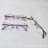 Modelo 2018 Shanghua Armação Livre Bordas Lapidadas Óculos de Leitura Resina Lentes Roxas Rosadas Película Verde Óculos de Leitura para Mulheres