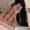 Presilha de Orelha Borboleta com Franja Super Fada para Mulheres, Argola de Orelha Angelical Tendência Design de Nicho Sem Perfuração para Mulheres