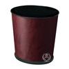 Cubo de Basura para Habitación de Hotel de Cuero PU Negro y Rojo Estilo Sureño, Papelera Redonda Ovalada Cónica para Habitación Doméstica