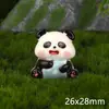 Creativa Linda Redonda Linda Muñeca Panda Rojo Jardinería DIY Decoración Coche Escritorio Micro Paisaje Pequeños Adornos