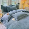 Conjunto de Cama Quatro Peças Super Macio de Lã Leiteira de Alta Gramatura, Acabamento Totalmente Fosco Classe A, Coração de Menina, Esculpido Tridimensional, Lã Quente Dupla Face