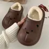 Pantuflas de Algodón para Pareja Otoño e Invierno Hogar Antideslizantes Forradas de Felpa Engrosadas Cálidas Baotou Talón Grueso Lindas Pantuflas de Algodón