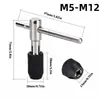 Llave de Manija para Macho de Roscar Tipo T Transfronterizo 3 mm-6 mm Destornillador de Manija para Roscado 5 mm-12 mm Juego de Machuelos