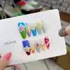 Nai Zi Puro Feito à Mão Reutilizável Estilo Europeu e Americano B296 Verão Colorido Cor Contrastante Flor Plumeria Pintada à Mão 3D Coração
