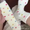 Calcetines de dormir de felpa de visón para otoño e invierno, calcetines de coral cálidos, calcetines de tubo para niños, gruesos, lindos, para casa