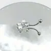 Anillo para ombligo de venta caliente transfronterizo en forma de S con circonita, clavo para ombligo de acero inoxidable, joyería para perforación corporal, venta al por mayor