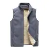 Nuevo Chaleco de Hombre para Primavera y Otoño con Terciopelo Grueso Cálido Cuello Alto Talla Grande Chaleco de Forro Polar Top para Hombre