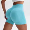 Pantalones Cortos de Yoga Sin Costuras Multicolores Transfronterizos para Cadera Color Durazno Fitness Abdominal Correr Pantalones Cortos de Yoga para Mujer