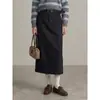 Falda Lápiz Midi de Lana Retro de Moda de Alta Calidad Estilo Nuevo de Invierno Media Falda N736C