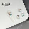 Estilo Coreano Nuevo Alto Brillo Rectangular Ángulo Recto Fondo Puntiagudo Joyería para Uñas Estilo Francés Hielo Dulce Diamante Decoración para Uñas