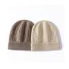 Gorro de Punto Casual de Cachemira 2026 Otoño e Invierno Nuevo para Mujer de Gama Alta Color Sólido Patrón de Rombo Retorcido Cálido y Moderno