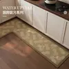 Alfombra de Piso Retro Francesa para Cocina Diatomeas L-Shaped Pieza Única Absorción de Agua Antideslizante Resistente a la Suciedad Felpudo Doméstico Alfombra Larga de Tira