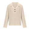 Amazon Transfronterizo Otoño e Invierno Jersey de Punto con Elegante Cuello Alto Suave, Cárdigan de Punto, Jersey de Punto de Color Puro con Cuello en V