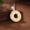 Collar de Plata Esterlina S999 con Detalles Dorados, Colgante de Paz, Buena Suerte, Alegría y Felicidad, Joyería de Cadena Retro Estilo Chino Artículo Caliente