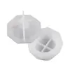 Molde de Pote de Armazenamento DIY de Cimento Resina Cristal Gesso, Molde de Silicone para Copo de Vela Multifacetado Octogonal Triangular em Forma de Diamante