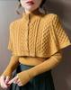 Suéter de cuello alto medio para mujer, chal de manga larga, conjunto de dos piezas, otoño e invierno 2023, nuevo suéter básico con torsión de estilo occidental