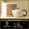 Juego de Tazas de Té de Cerámica Yuhuang Ru Kiln con Tapa y Tazón, Taza de Maestro, Taza Individual, Taza de Té Personal de Alta Gama, Juego de Té Kung Fu