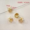 Cuentas huecas de circonita con incrustaciones chapadas en oro real de 14 quilates, joyería hecha a mano, pulsera, collar, accesorios con cuentas de perlas.