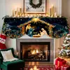 Bufanda para chimenea de Navidad con lazo, diseño de Papá Noel y muñeco de nieve, tela de cubierta estilo europeo y americano, mantel de decoración para fiestas