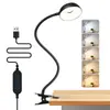 Lámpara de Aro LED Soporte para Transmisión en Vivo Luz de Relleno Pinza USB Lámpara de Mesa Belleza Luz Suave Protección Ocular Lámpara para Estudiantes