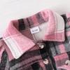 Set de Tres Piezas Popular Transfronterizo para Bebé de Primavera y Otoño de Amazon, Chaqueta a Cuadros de Manga Abullonada, Falda de Gasa con Tirantes y Lazo, Diadema