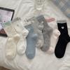 Calcetines de Malla Transpirable sin Hueso, Estilo Amoroso para Niña, Temporada de Primavera y Verano, para Apilar, Venta en Vivo, Bordados, Combinación de Colores, Talla Media, ins