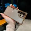 Adecuado para funda de teléfono Samsung S25 Ultra, airbag anti-caída electrochapado en las cuatro esquinas, S24 brillo degradado, S23 funda rígida de PC