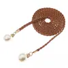 Cinturón blanco de algodón tejido con borlas, de estilo artístico, vintage y bohemio, inspirado en lo étnico, un delicado cordón decorativo para vestidos, versátil y fácil de combinar