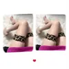 Medias Largas Negras Finas de Verano para Mujer Hasta la Rodilla Antideslizantes Sexy Seda Negra Encaje Alto Estampado de Leopardo Transparente para la Piel Calcetines Hulk