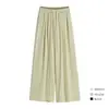 Color Contrastante en la Parte Superior de la Cintura, Delgados y Suaves, Pantalones de Pierna Ancha con Cordones, Pantalones Sueltos y Largos hasta el Suelo, Pantalones de Verano para Caminar
