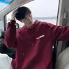 Sudadera con capucha holgada y pesada de marca de moda de otoño 2024 para niños con estampado de letras de relámpago de High Street de estilo americano