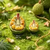 Paisaje Miniatura Durian Cortado por la Mitad Imitación Fruta Tropical Pegamento Cremoso DIY Funda de Teléfono Llavero Colgante Accesorios
