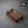 Bandeja de té de ratán macizo, bandeja de madera para hotel, bandeja rectangular de bambú para servir tazas de té estilo americano para el hogar, vintage