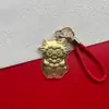 Ouro Puro 999 Tem Dinheiro para Gastar Chaveiro do Ano da Ovelhinha Souvenir de Seguro Corporativo Pingente de Ouro Negócios Alto Padrão