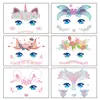 Nuevas Pegatinas Faciales de Máscara de Animales de Dibujos Animados para Niños Lindas Pegatinas Temporales para Actuaciones Navideñas Pintadas