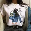 Camiseta Estampada de Moda para Mujer Mujer Nueva Camiseta Negra Femenina S