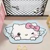 Alfombra de Piso de Barro de Diatomeas de Dibujos Animados Hello Kitty Alfombrilla para Pies Absorbente de Agua Antideslizante para Baño Felpudo Resistente al Desgaste y a la Suciedad para la Entrada