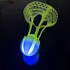 Pelota de bádminton luminosa a prueba de viento y brillante, ultraduradera e irrompible, pelota de plástico de nylon fluorescente para exteriores con luces