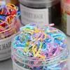 Banda de goma desechable de fuerte tracción continua para el cabello para niños, paquete de 500, no daña el cabello, color negro, cuerda gruesa para la cabeza del bebé