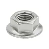 Tuerca de brida hexagonal autoblocante con dientes de acero inoxidable 304, rosca fina m6m8m10m12