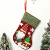 Calcetín Navideño Grande Nuevo Muñeco de Anciano sin Rostro Calcetines de Lino Navideños Tridimensionales Bolsa de Dulces Bolsa de Regalo Colgante