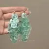 Pendientes de Tela de Dopamina Coloridos y Caprichosos con Cuentas para Mujer, Pinzas para Orejas Estilo Vacaciones en la Playa