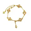 Pulsera de Borla Iris Color Dorado Arenoso Estilo Retro para Mujer Micro-pavimentada Super Brillante Exquisita Sensación de Alta Gama Temperamento Suave Joyería de Mano Exquisita