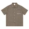 Camisa a Cuadros Retro Americana de Manga Corta para Hombre, Verano Casual de Corteholgado, Estilo para Viajar al Trabajo, Marca de Moda, Chaqueta Camisa de Capas Estilo Hong Kong